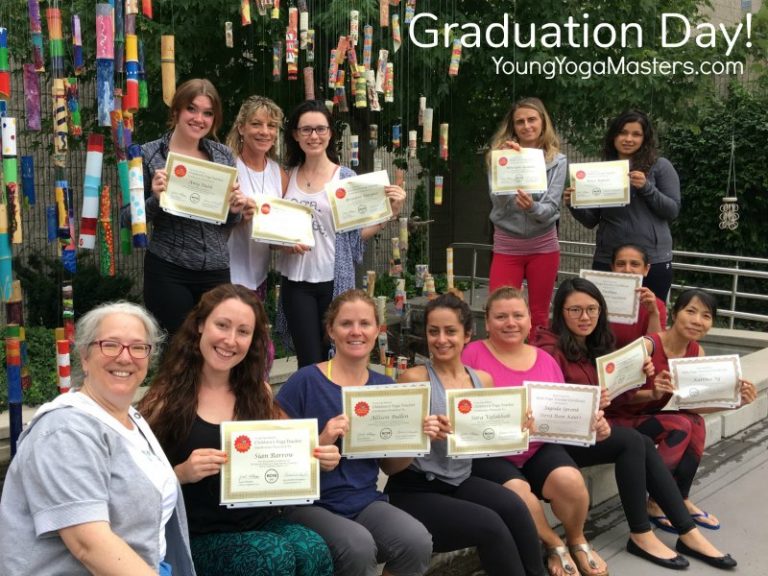 graduates of the best kids yoga teacher certification in Ontario
