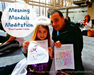 a father and daughter hold up their Meaning Mandala pictues that show what is important to their lives