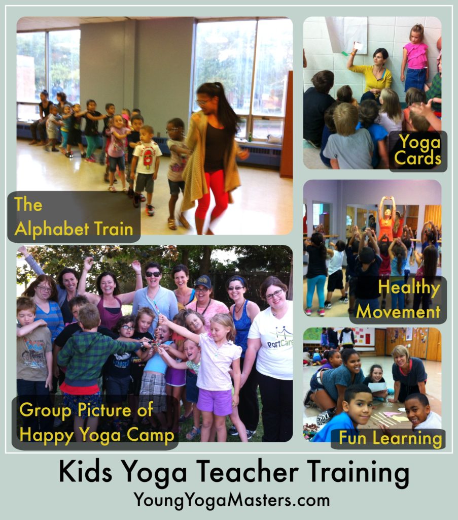 kids yoga teacher training pictures of the yoga alphabet train, yoga cards, healthy stretching, and fun learning